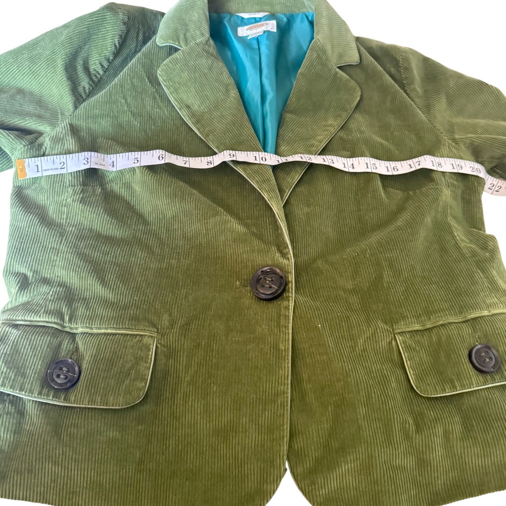 Talbots Petites Green Corduroy Blazer Jacket Women Size 14 Petite - Picture 11 of 12